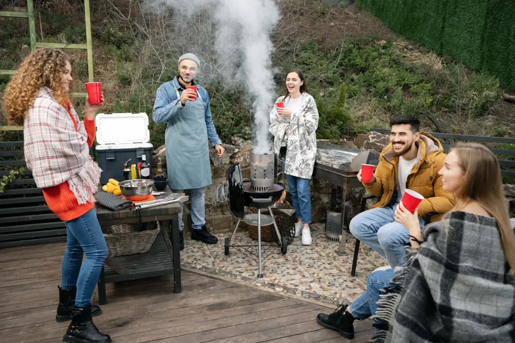 Friends having a nice barbeque together