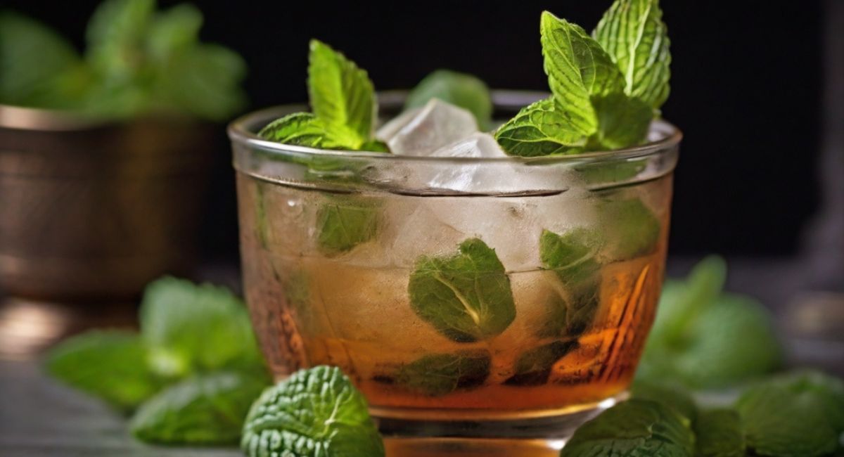 Mint Julep With Fresh Mint Leaves